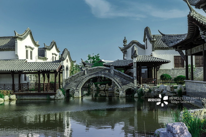 中国江南古建筑图片素材