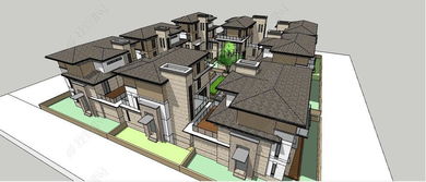 精品欧式古典风格住宅楼建筑su模型设计模型下载