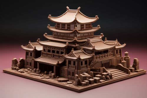 国风建筑巧克力模型 甜食与文化的完美融合